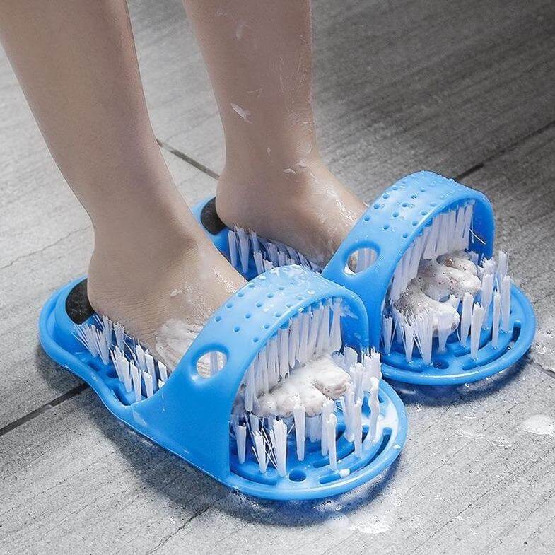A Pair of Simple Magic Feet Cleaner Shower Foot Scrubber Massager Exfoliating Easy Cleaning Brush wi