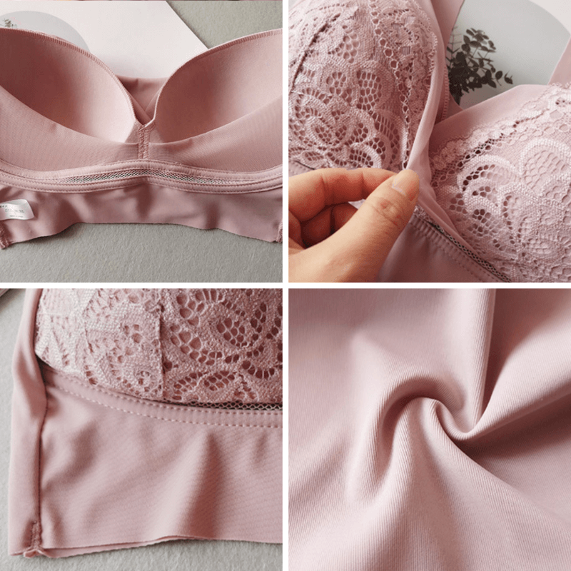 rosy lift plus size comfort extra elastic wireless support lace bra 21
