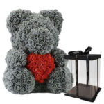 rose bear with gift box 10