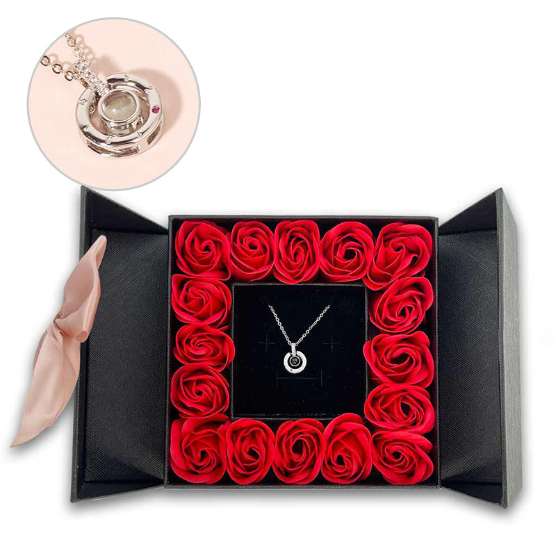 morshiny 16 soap roses jewelry box with necklace9ashg