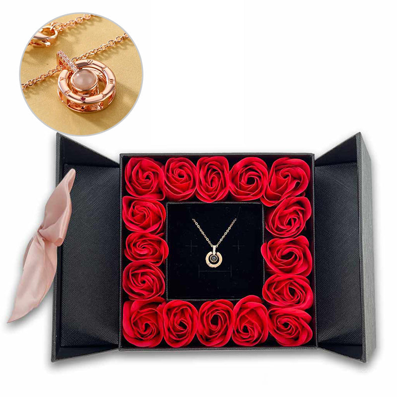 morshiny 16 soap roses jewelry box with necklaceadmbe