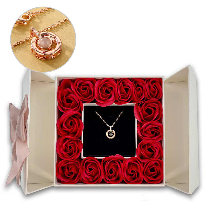 morshiny 16 soap roses jewelry box with necklacegkzuo