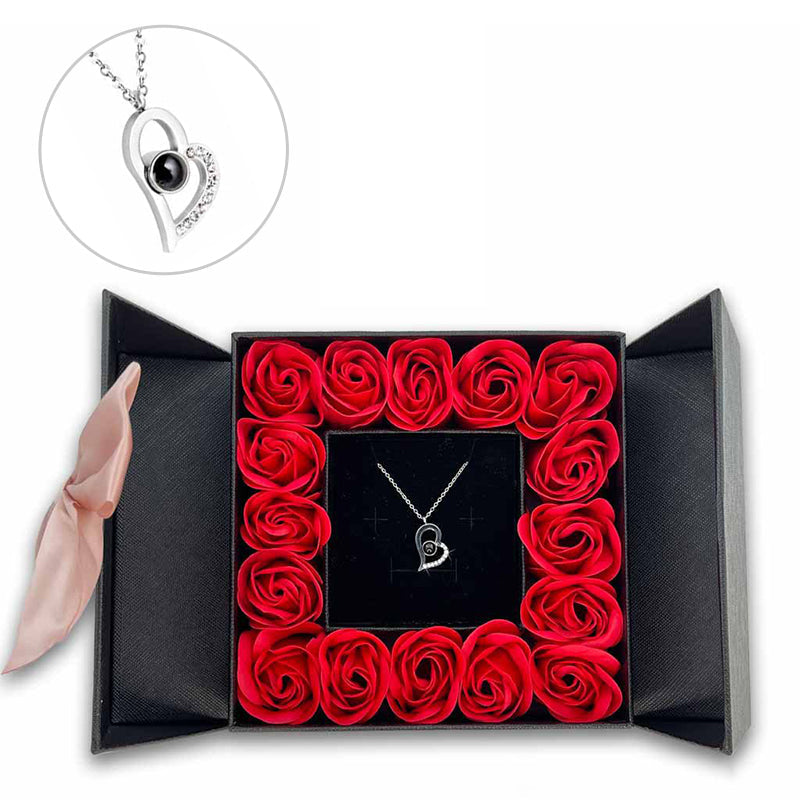 morshiny 16 soap roses jewelry box with necklacei9nng