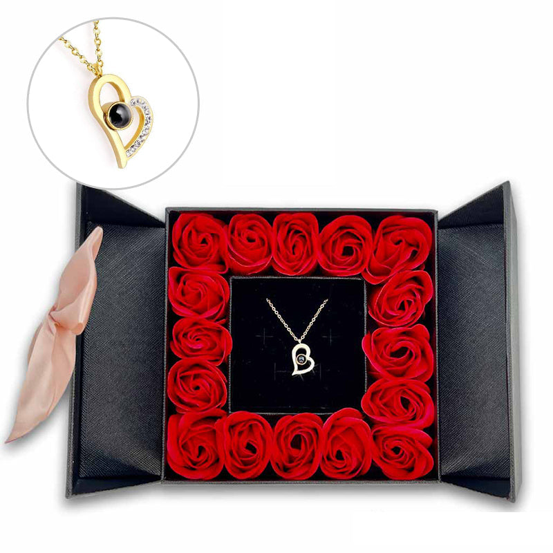 morshiny 16 soap roses jewelry box with necklaceuzycd