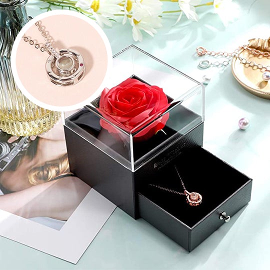 morshiny i love you rose box with necklaceat81n