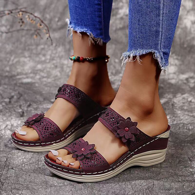women casual shoes vintage flower fish mouth sandalsvyhkm