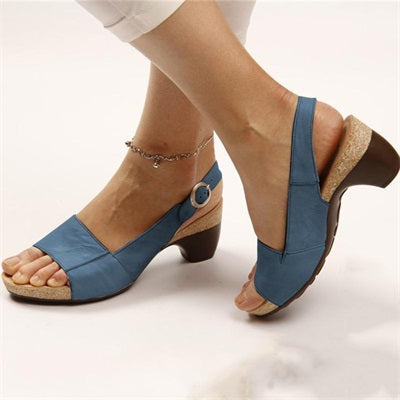 womens elegant low chunky heel comfy sandals g8adc