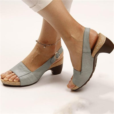womens elegant low chunky heel comfy sandals i1otv