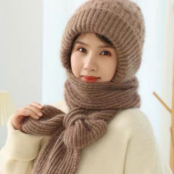 integrated ear protection windproof cap scarf ln2ej